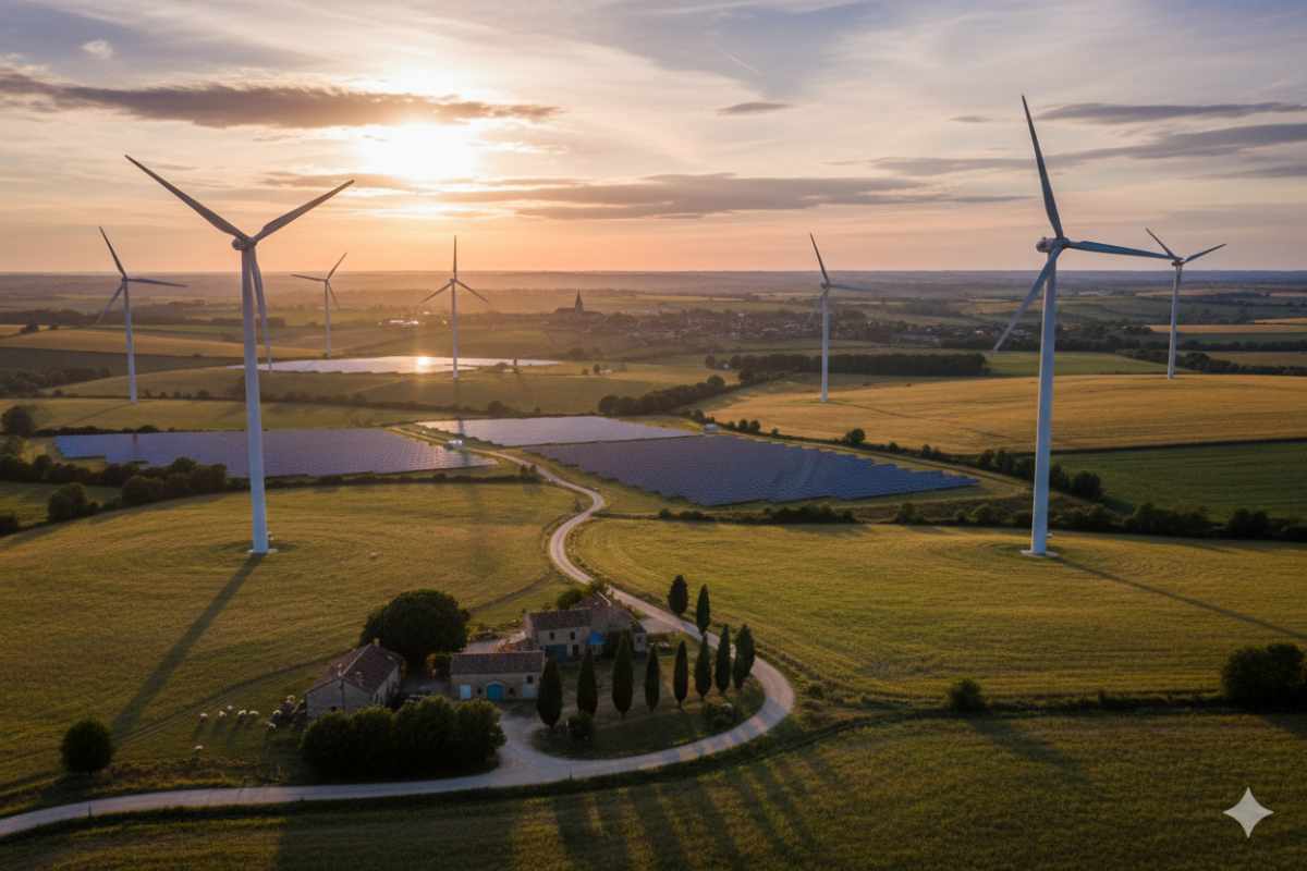 paysage rural électricité verte