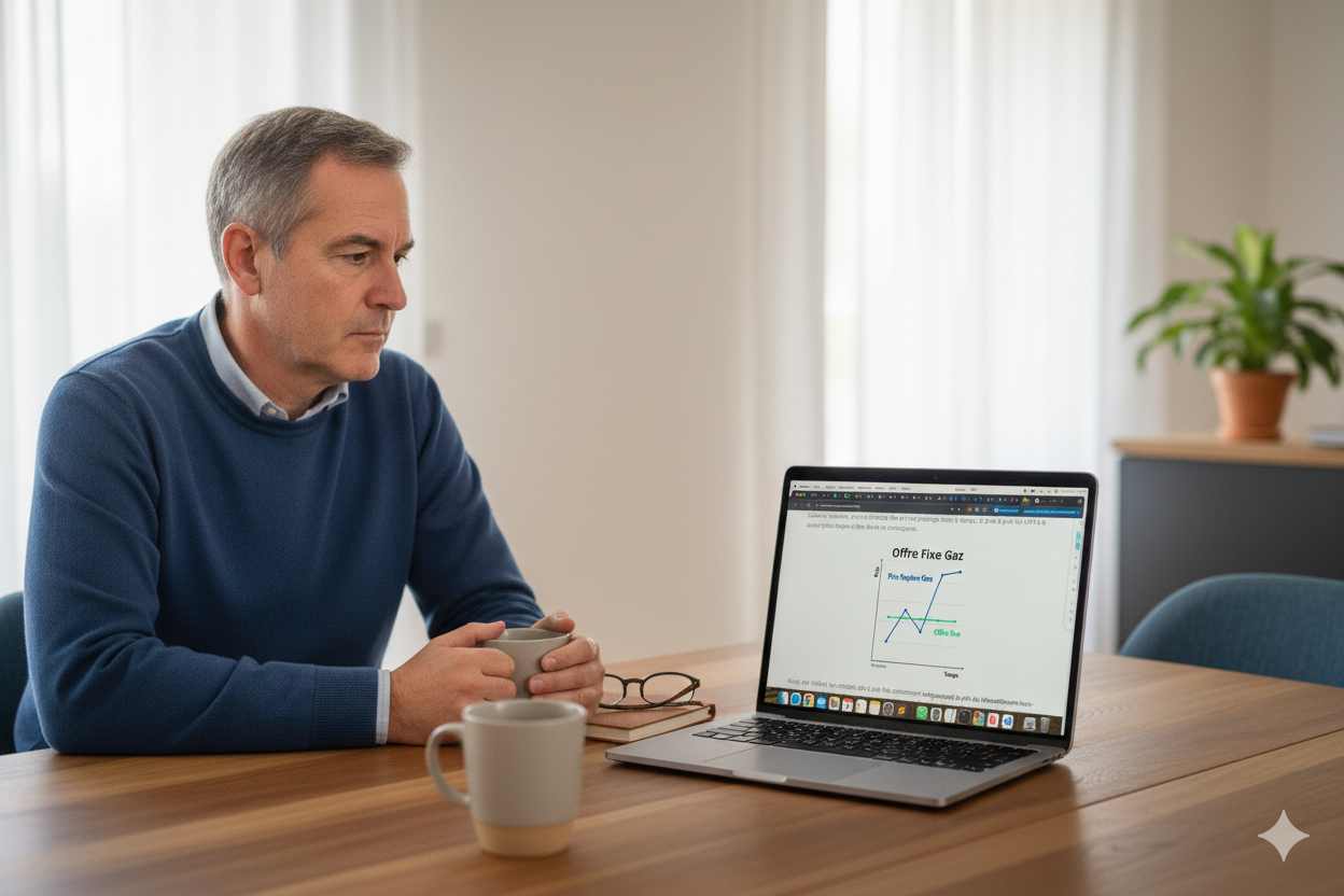 homme regardant PC graph prix fixe