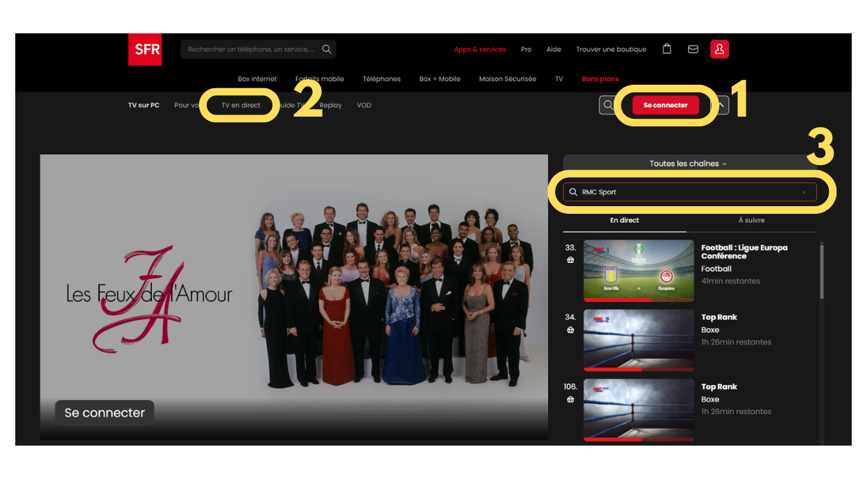 Connexion RMC Sport SFR