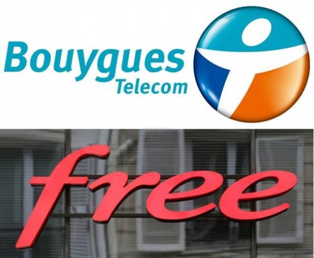 Logos de Bouygues Telecom et Free Mobile
