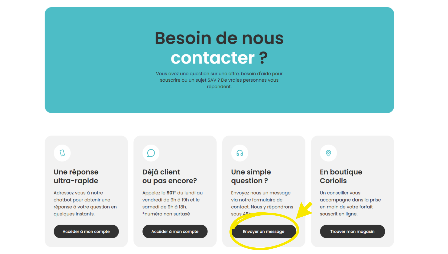 Formulaire de contact Coriolis