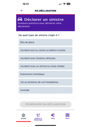 Déclaration de sinistre Direct Assurance Auto