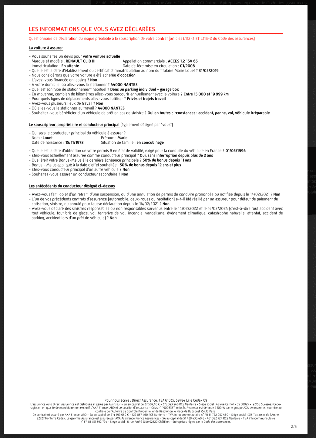 devis direct assurance auto 2