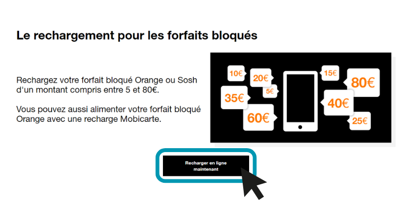 Recharge forfait bloqué Sosh