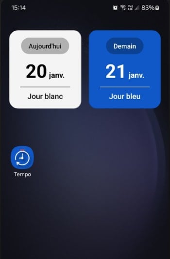Exemple de widget Tempo EDF