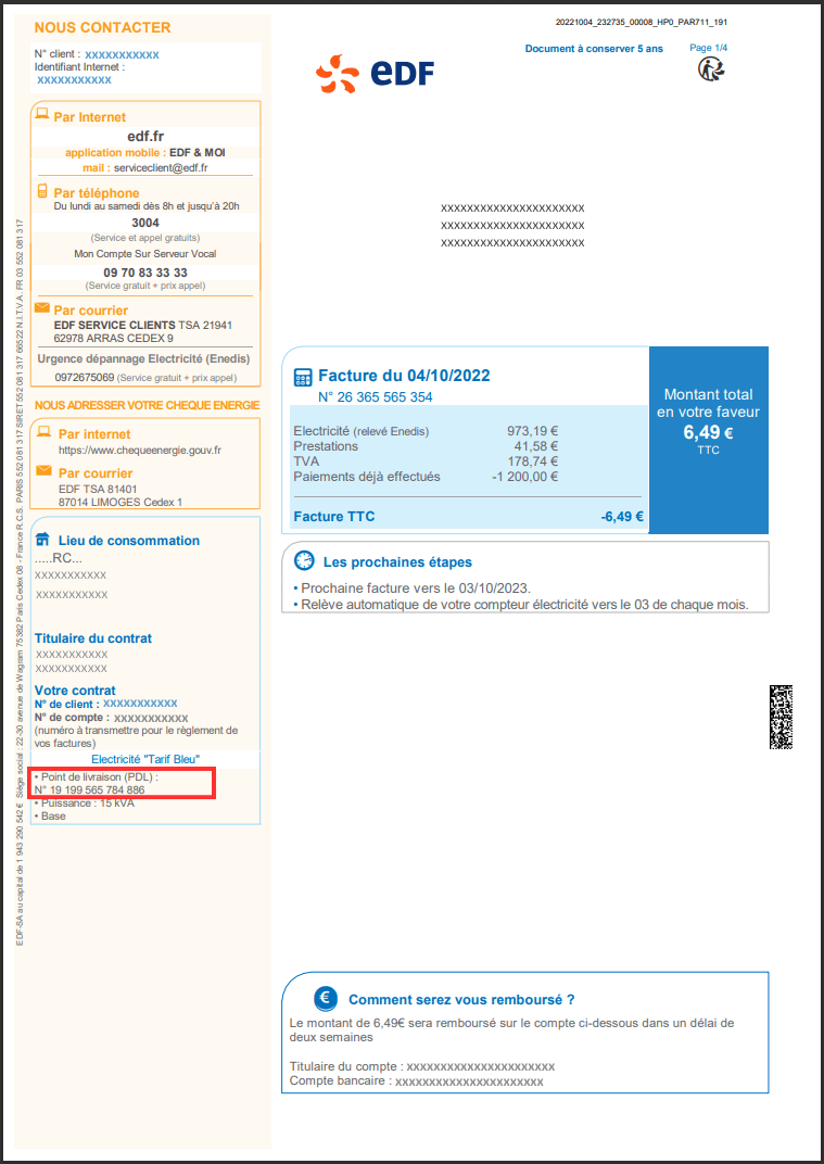 facture edf prm