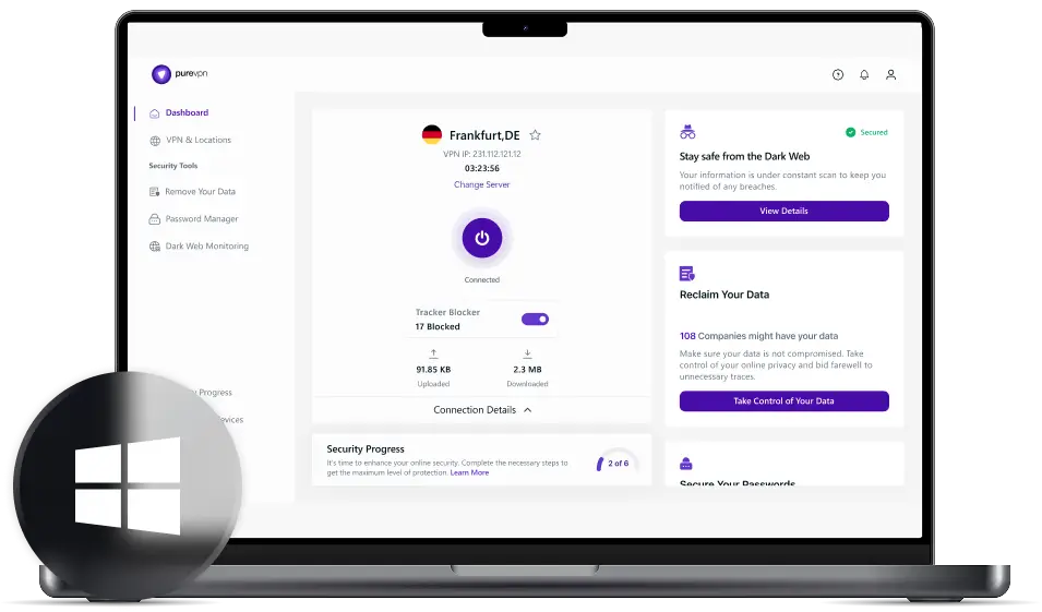 connexion Purevpn