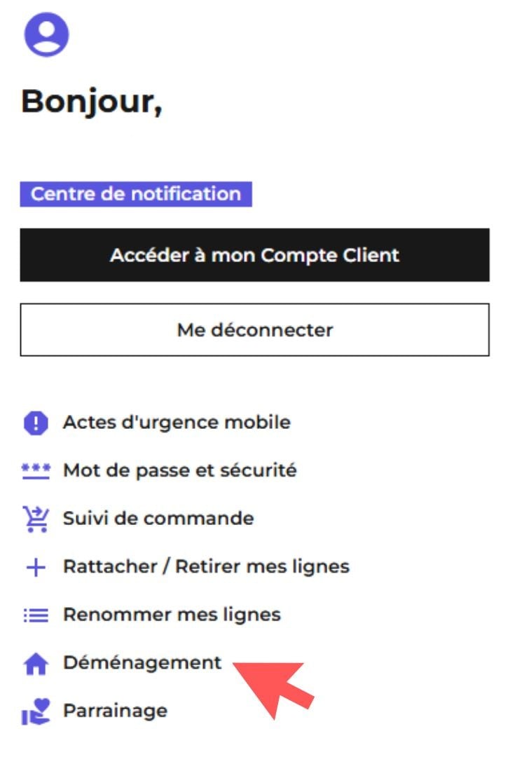 Déclarer un déménagement sur l'espace client RED