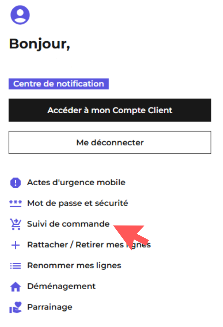Suivre sa commande sur l'espace client RED