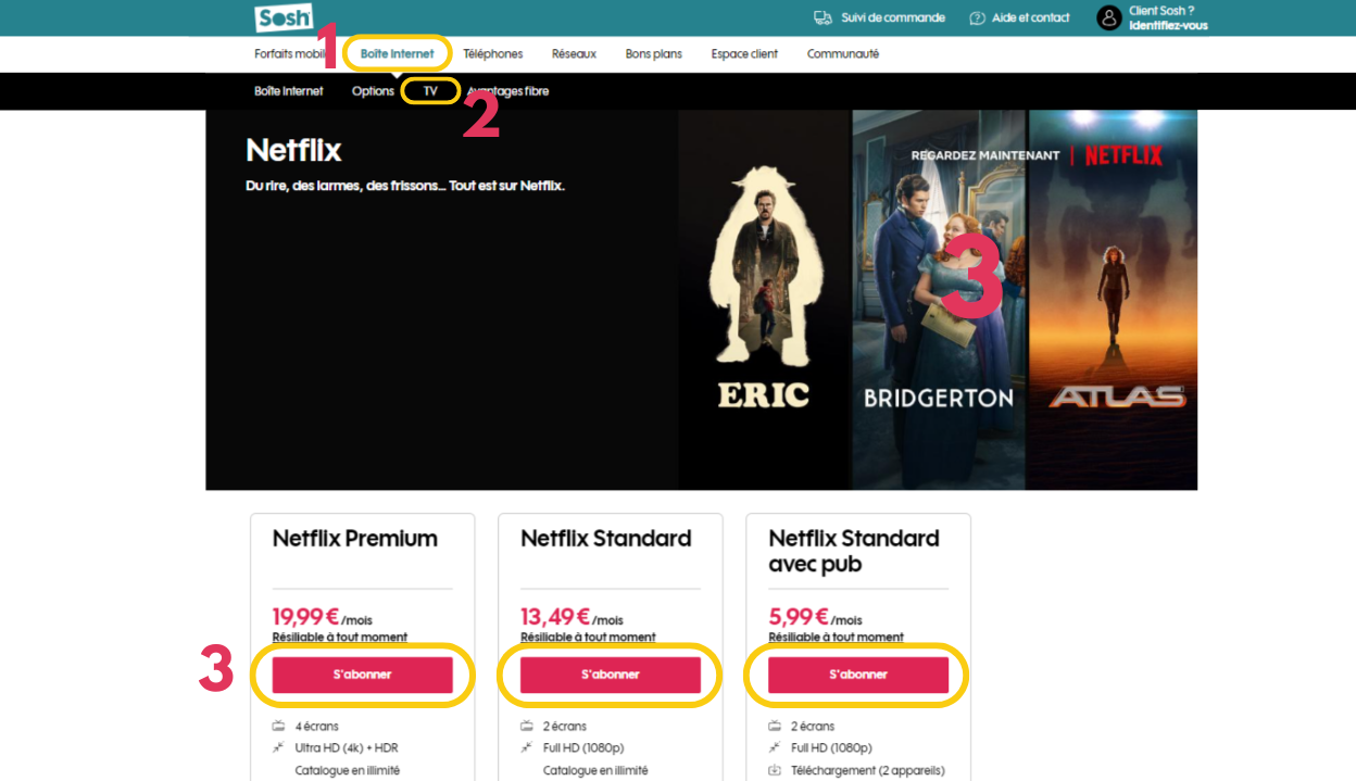 Abonnement Netflix Sosh