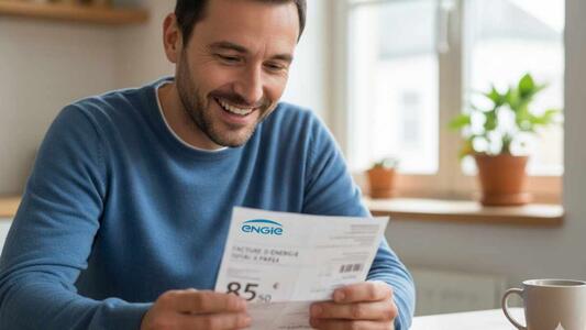 homme lisant une facture engie