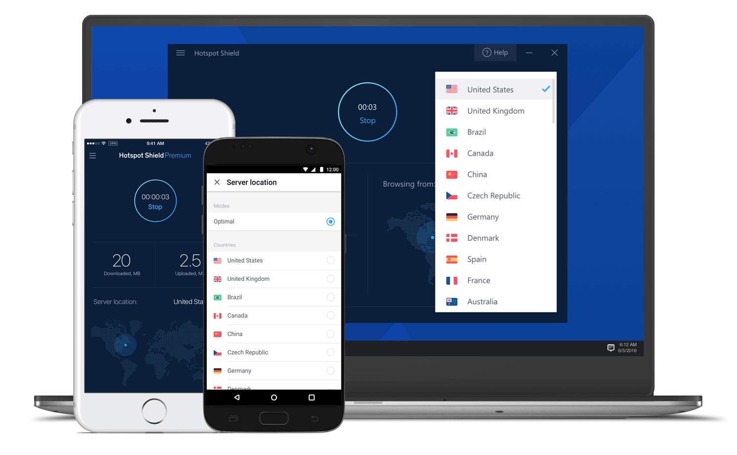 Utilisation Hotspot Shield